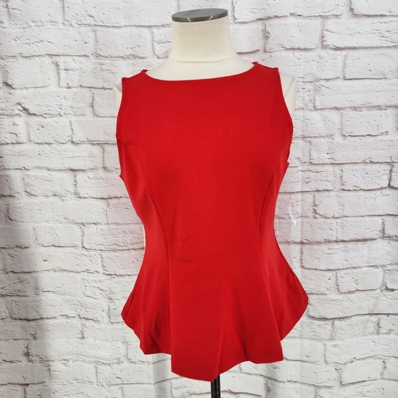 Old Navy Tops - Old Navy Red Top Coquette Sleeveless Stretch Layering Ponte Knit Size Large NWT